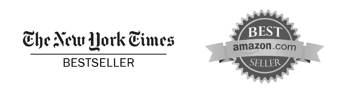 New York Times logo, Amazon Best Seller icon