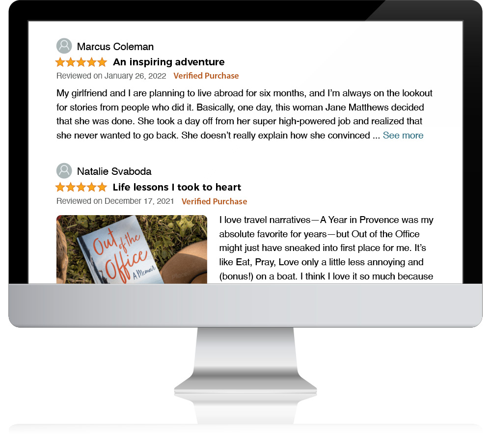 Elite Authors book reviews on a computer screen