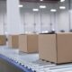 Cardboard boxes on a conveyer belt