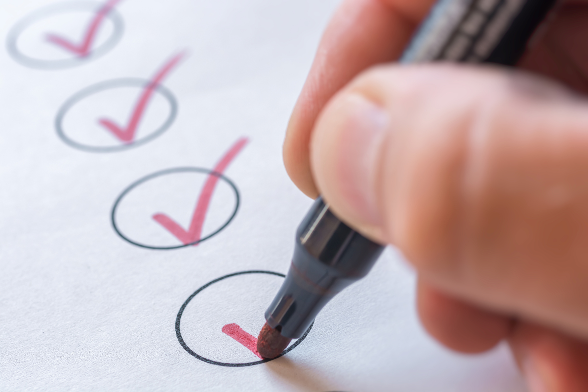 Four-part audiobook readiness checklist covering audience, book, resources, and timing