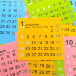 Colorful calendar pages