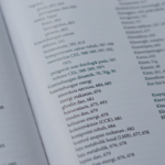 A printed book index