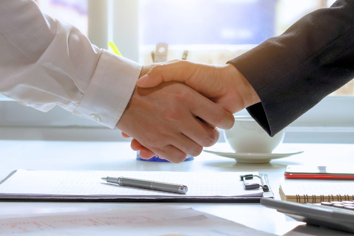 Professionals shaking hands