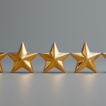 Five gold stars in a row