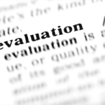 The entry for "evaluation" in the dictionary