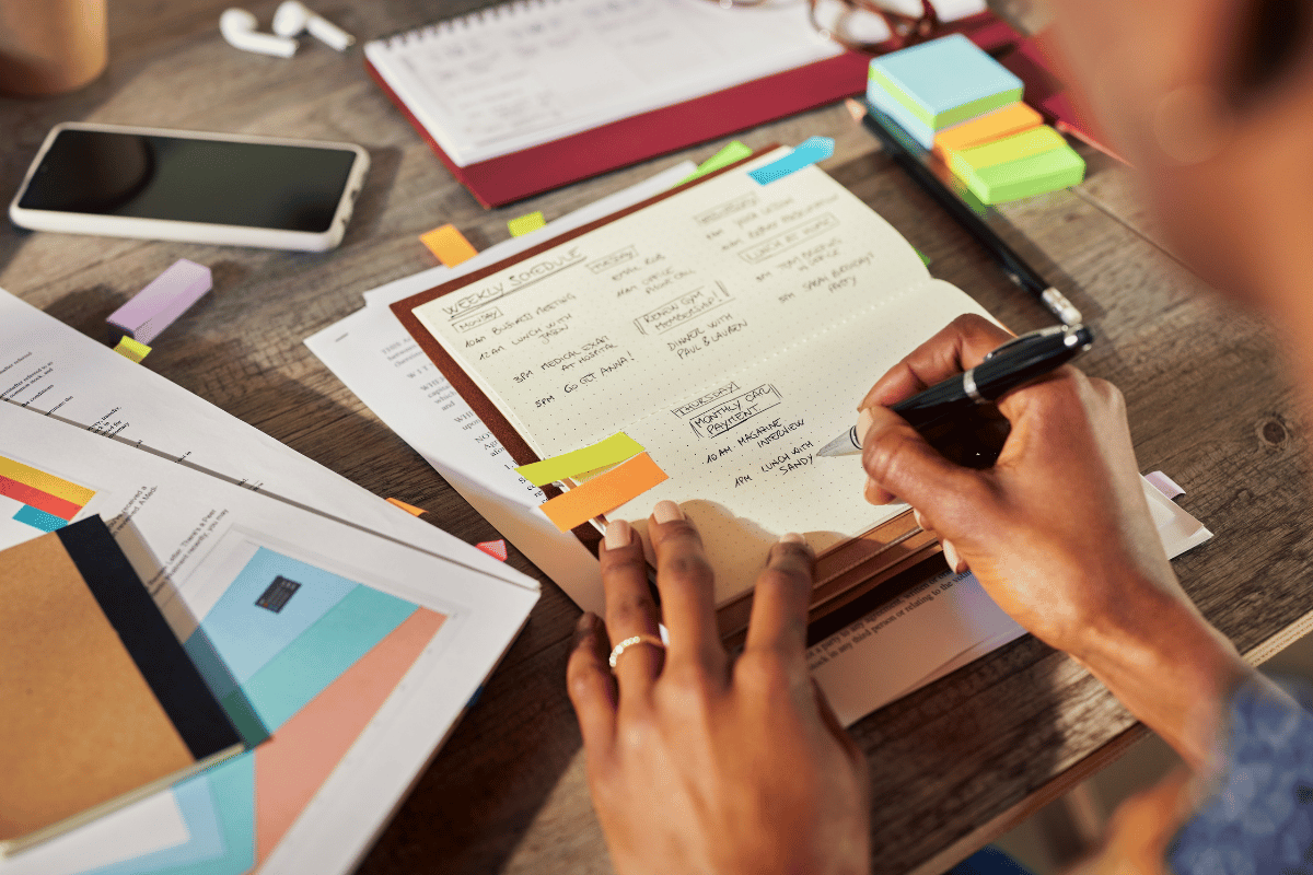 An author creates a detailed review strategy