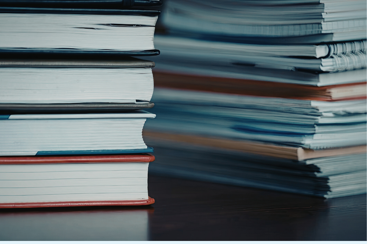 Two stacks of books