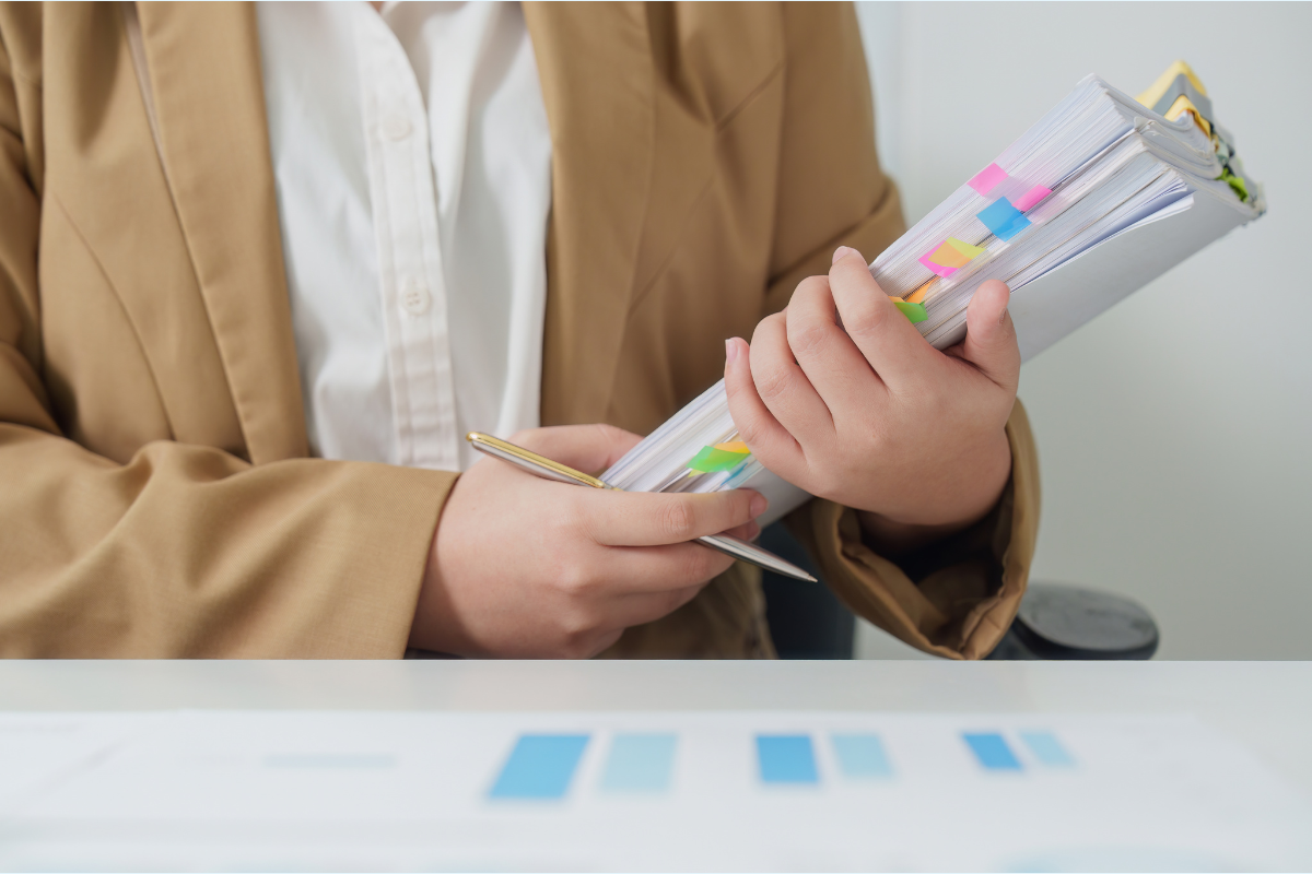 Author preparing notes before working with a ghostwriter